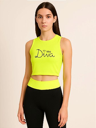 Conjunto Academia Infantil/Juvenil Calça Mini Diva Amarelo