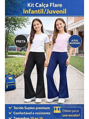 Kit de Calça Flare Infantil e Juvenil  Suplex
