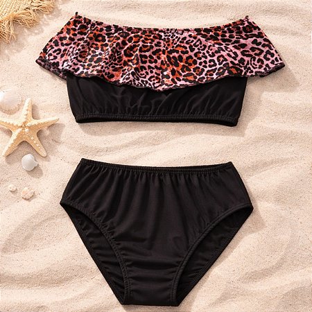 Biquíni Infantil Ciganinha com Babado de Oncinha