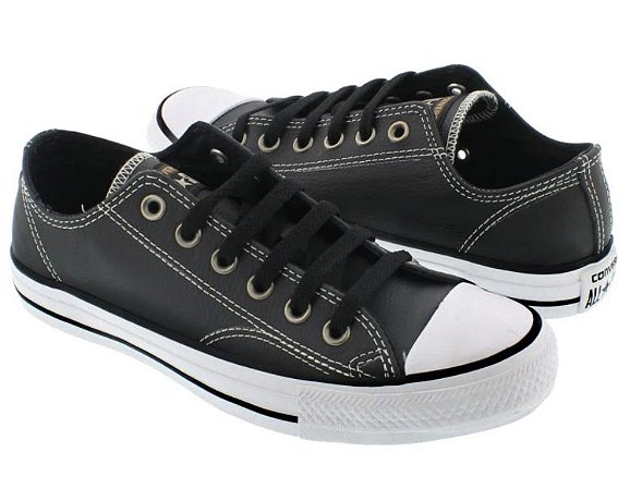 converse de couro preto