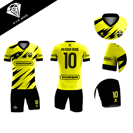 Kit 10 uniforme de futebol - Camisa + Short + Brinde