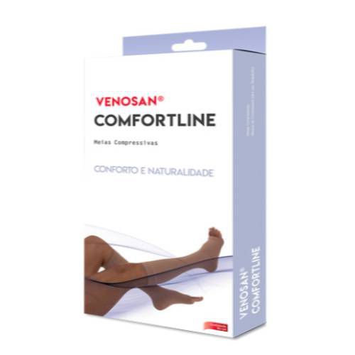 Meia De Compressão Venosan Comfortline Cotton Zipper Ad 20-30Mmhg Xg Longa Pé Aberto Cor Bege