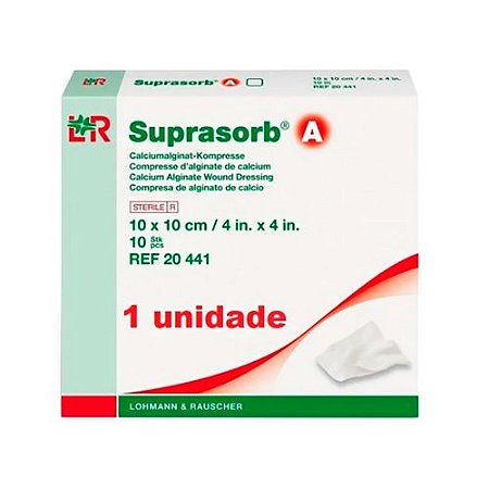 Curativo LR Suprasorb A De Alginato De Cálcio Estéril 10cm X 10cm