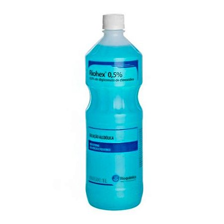 Riohex Clorexidina 0,5% Rioquimica Solução Alcóolica Azul 1L