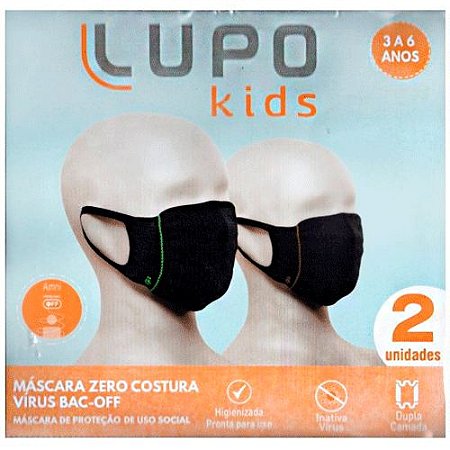 Máscara Infantil  Lupo Kit Com 2 Unidades