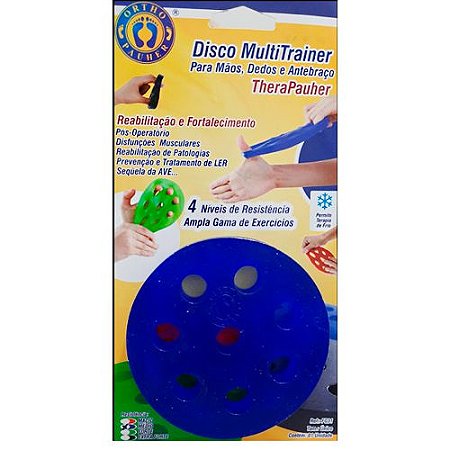 Disco Multitrainer Ortho Pauher para Mãos, Dedos E Antebraço Cor Azul