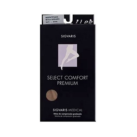 Meia de Compressão Sigvaris Comfort Premium Materna Meia Calça 20-30Mmhg Tamanho P Pé Fechado Cor Natural