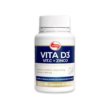 Vitamina D3+C+Zinco Vitafor 60 Cápsulas