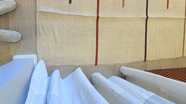 Tapete de linha com listas Terracota 2,00x3,00