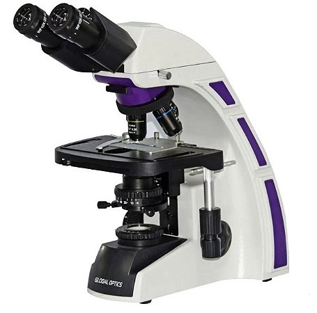 Microscopio Binocular Otica Finita Acromatico LED 1600x C/ Dispositivo Polarização New Optics