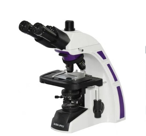 Microscópio Biológico Trinocular Contraste Fase (objetivas 10x e 40x) Ótica Finita Acromático  LED New Optics