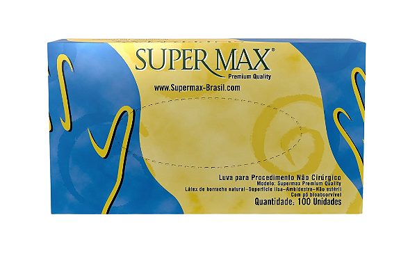 Luva latex com talco G caixa 100 unidades - Supermax