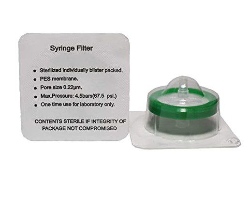 Filtro para seringa 0,22umx30mm PES estéril embalagem individual – Bionaky