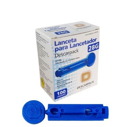 Lanceta Para Lancetador 28g Cx100Un Descarpack