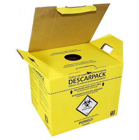 Coletor para Material Perfurocortante 13L unid - Descarpack