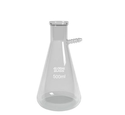 Frasco Kitazatto Vidro Boro 3.3 C/ Saída Superior 500ml - CX/ 6 unidades Global Glass