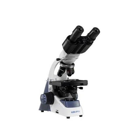 Microscopio Binocular Otica Finita Acromatico Led Aumento 1600x C/ Bateria Global Optics