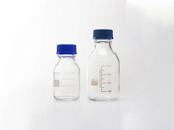 Frasco Reagente Vidro Neutro Claro volume 250ml e dimensão 70x138 PERFECTA