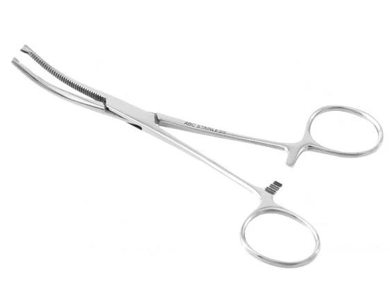 Pinça Kocher 18 Cm 1X2 Dentes Curva (Hemostatica) - Abc Instruments