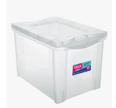 CAIXA ORGANIZADORA PLASTICO REFORÇADO CRISTAL 30L ORDENE
