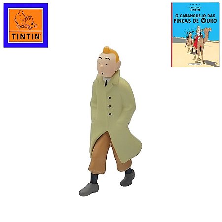 Boneco Tintin e sua Gabardine 8cm - As Aventuras de Tintin - O Caranguejo das Pinças de Ouro