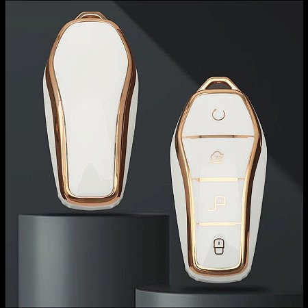 Capa Proteção Tpu Off-White Gold Chave BYD Dolphin
