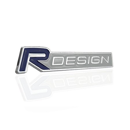 Emblema Traseiro Rdesign Azul & Cinza Linha Volvo