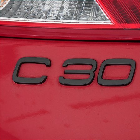 Emblema Traseiro Tampa Porta-Malas C30 Preto em Plástico para Volvo