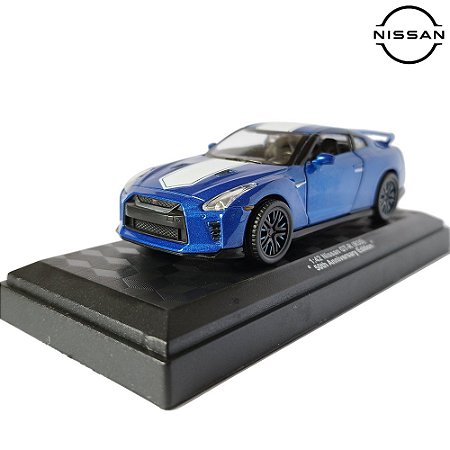 Miniatura Nissan GT-R R35 50th Anniversary Edition 2020 Azul 1/42 CCA