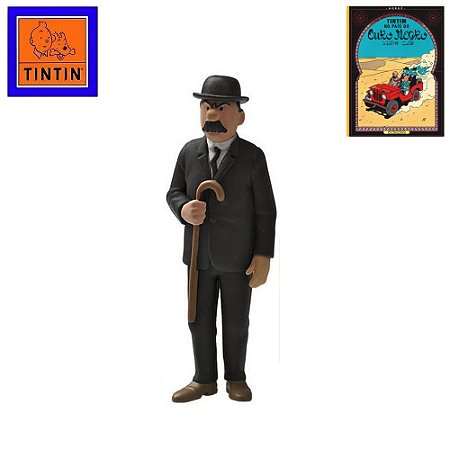 Boneco Dupont bigode largo 8cm - As Aventuras de Tintin - No País Do Ouro Negro