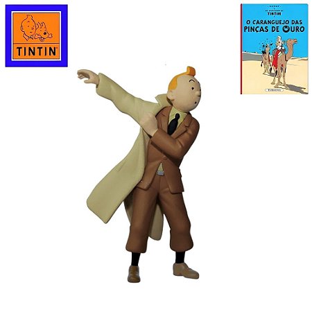 Boneco Tintin veste sua Gabardine 8cm - As Aventuras de Tintin - O Caranguejo das Pinças de Ouro