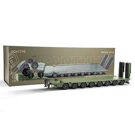 Miniatura Reboque Panther SCN1770 Militar Verde Masdi Diecast 1/64 26CM