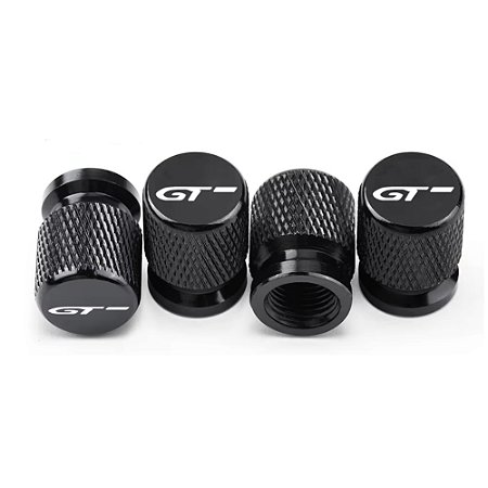Kit 4 Bicos Tampa Válvula Pneu Preto para Peugeot GT -Modelo 3-