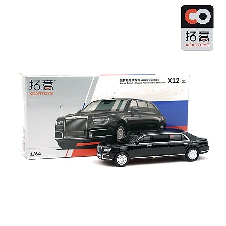 Miniatura Limusine Presidencial Aurus Senat 2018 Russo Xcartoys 1/64 10CM