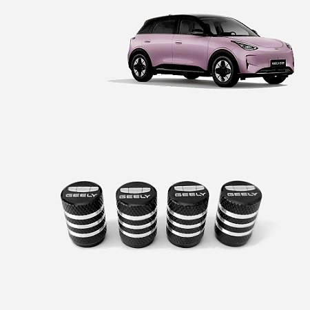 Kit 4 Bicos Tampa Válvula Pneu Preto para GEELY Modelo 2