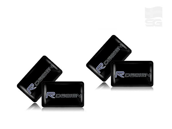 4 Mini Adesivos Rdesign de Resina Para Volvo 1,8 CM X 1,1 CM