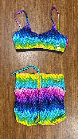 Conjunto de Short Empina com Cordão Cós Franzido lateral