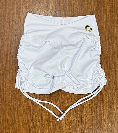 Short cós V Laço Lateral  Com Empina e Bolsinho