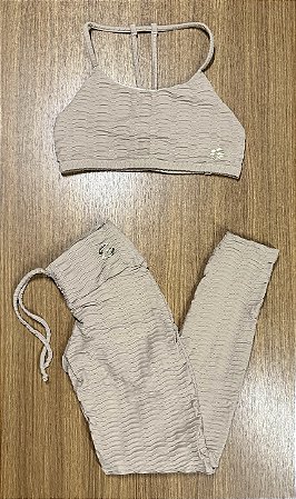 Conjunto - legging cordão + top texturizado