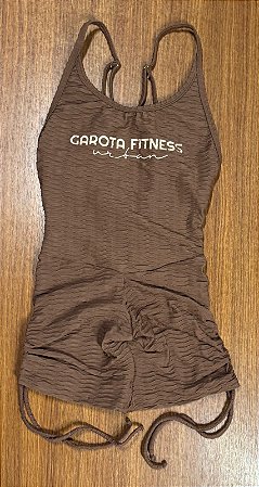 Macaquinho silk Garota Fitness Jackard texturizado