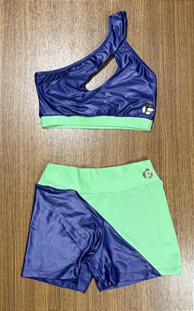 Conjunto bicolor - short + top em cirrê