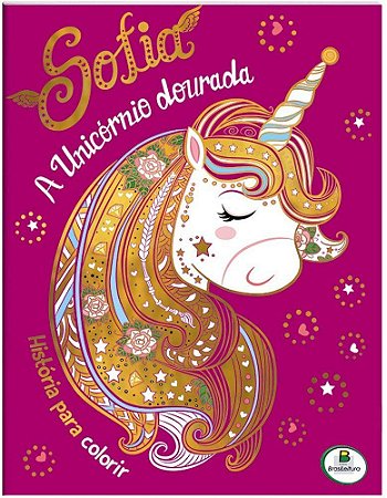 História para Colorir - Sofia, a Unicórnio Dourada