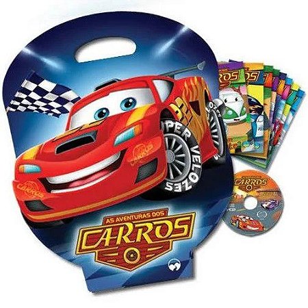 Maleta c/ 8 Livros - As Aventuras dos Carros