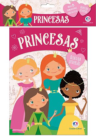 Bloco da Diversão - Princesas - Lembrancinha de Festa