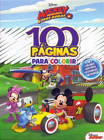 Livro: 100 Páginas para Colorir - Mickey Avent. sobre Rodas