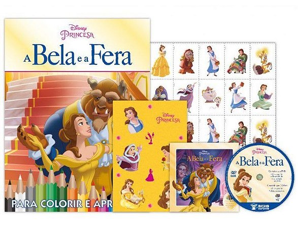 Kit 5 em 1 com DVD - Disney Princesa - A Bela e a Fera