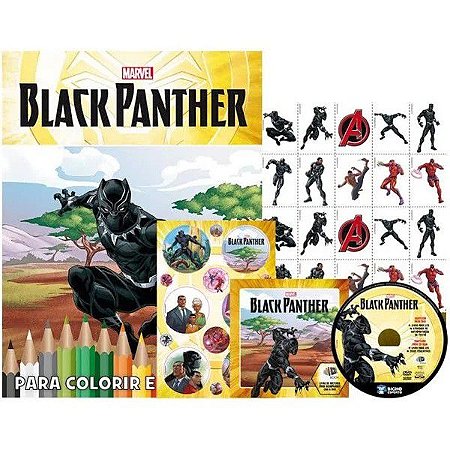 Kit 5 em 1 com DVD - Marvel - Black Panther