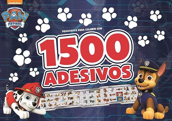 Prancheta para Colorir c/ 1500 Adesivos - Paw Patrol