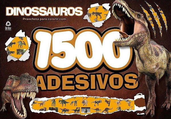Prancheta para Colorir c/ 1500 Adesivos - Dinossauros