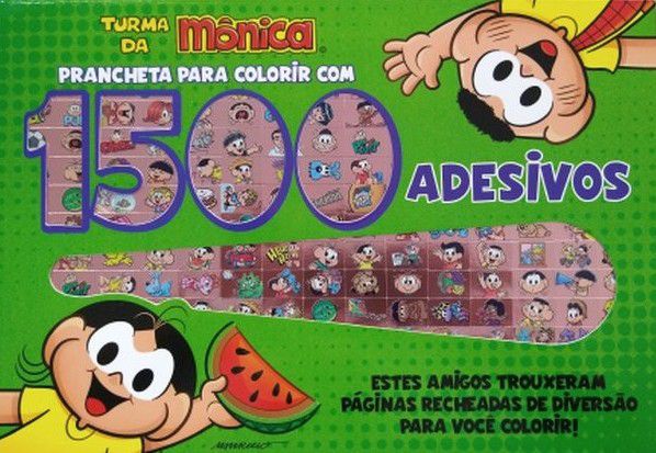 Prancheta para Colorir c/ 1500 Adesivos - Magali e Cascão